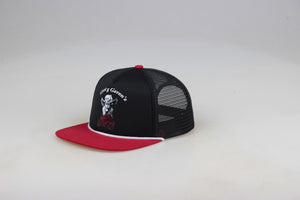 Kiss by an Angel Trucker hat (Black/Red/Black)