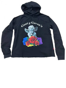 Special Edition Black Multi-Color Roses Kiss by an Angel Hoodie