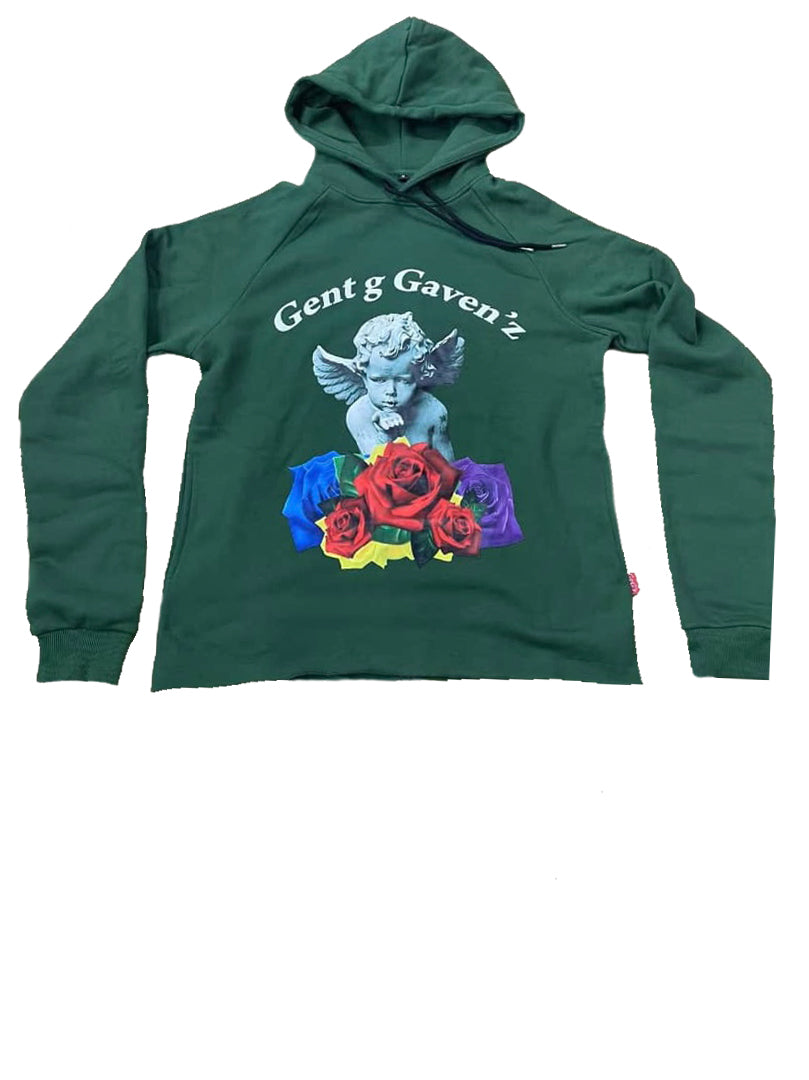 Special Edition Green Multi-Color Roses Kiss by an Angel Hoodie